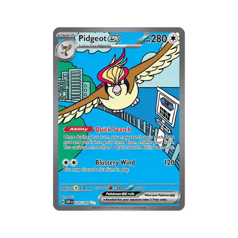 2023 Pokemon SV Obsidian Flames Pidgeot EX #225/197 NM