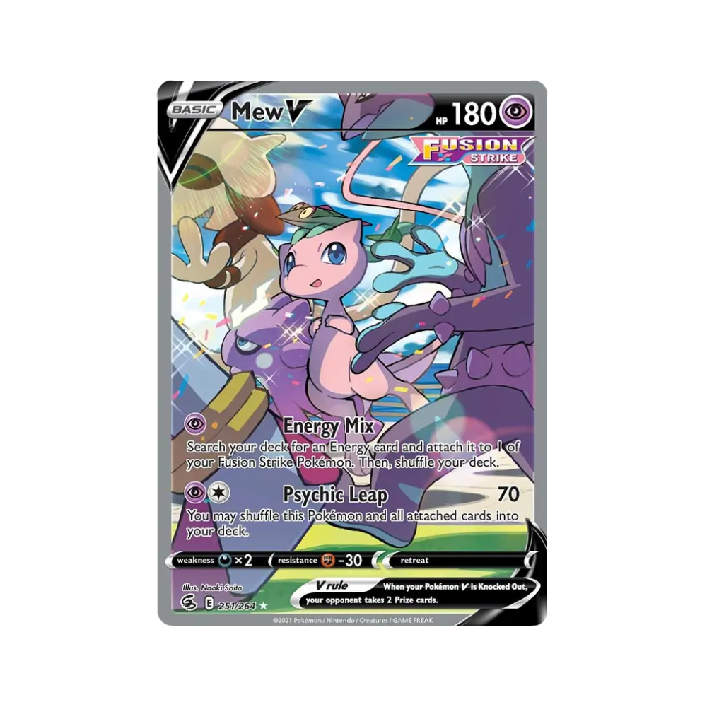 2021 Pokemon SWSH Fusion Strike Mew V #251/264 NM