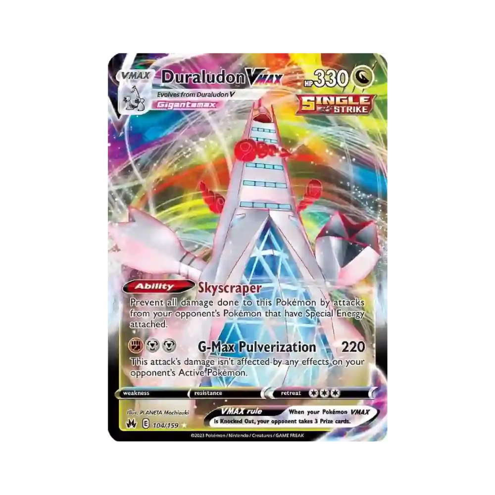 2023 Pokemon SWSH Crown Zenith Duraludon VMax #104/159 NM