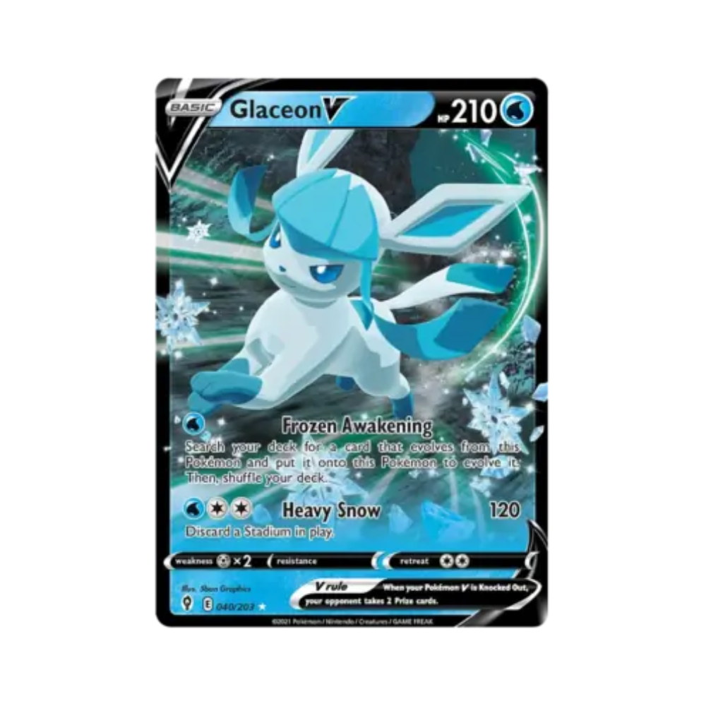 2021 Pokemon SWSH Evolving Skies Glaceon V #040/203 NM