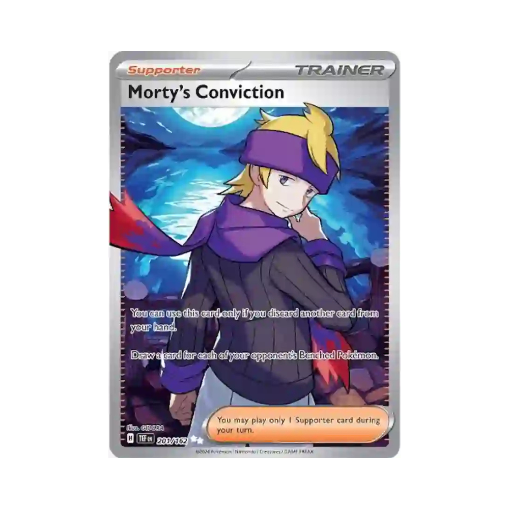 2024 Pokemon SV Temporal Forces Morty's Conviction #201/162 NM