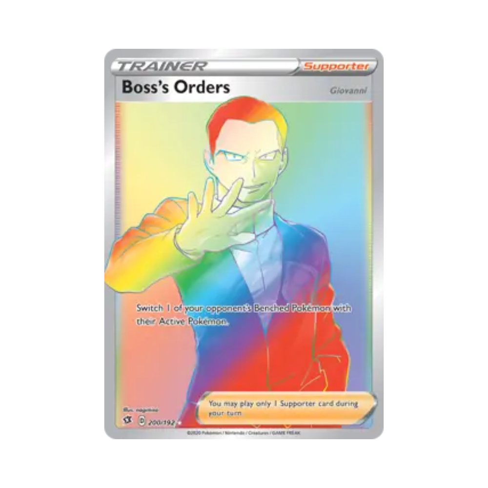 2020 Pokemon SWSH Rebel Clash Boss's Orders #200/192 NM