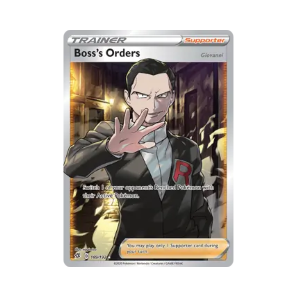 2020 Pokemon SWSH Rebel Clash Boss's Orders #189/192 NM
