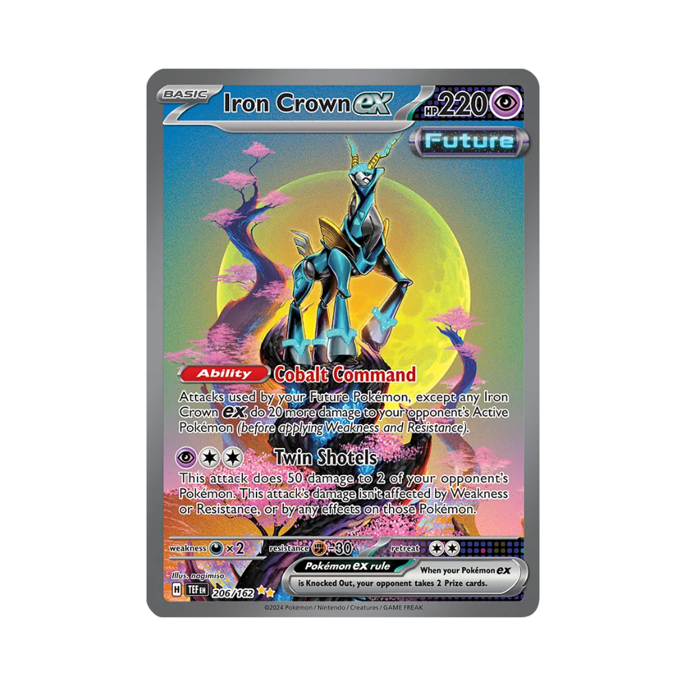 2024 Pokemon SV Temporal Forces Iron Crown EX #206/162 NM