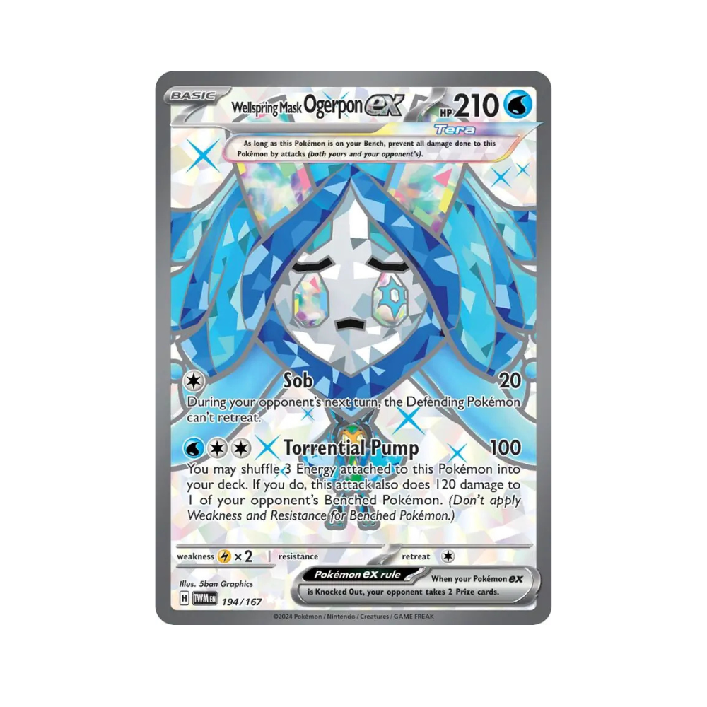 2024 Pokemon SV Twilight Masquerade Wellspring Mask Ogerpon EX #194/167 NM